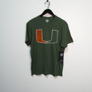 Miami Hurricanes Shirt Mens Medium '47 Brand‎ Green Logo Slub Cotton New